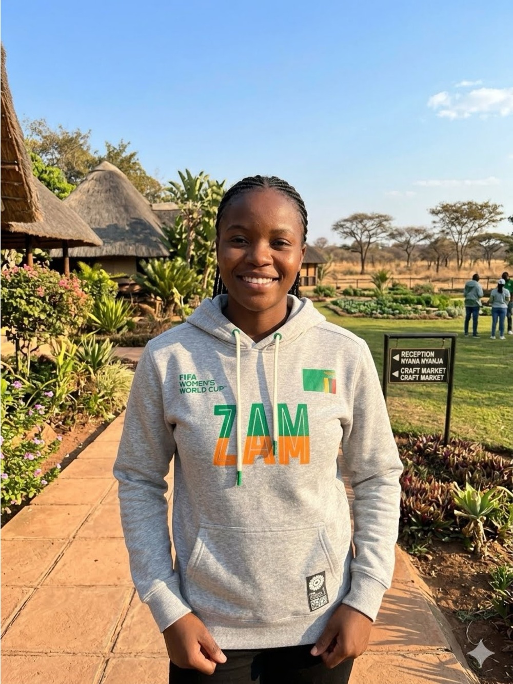 Gray FIFA Women's World Cup Hoodie - Zambia